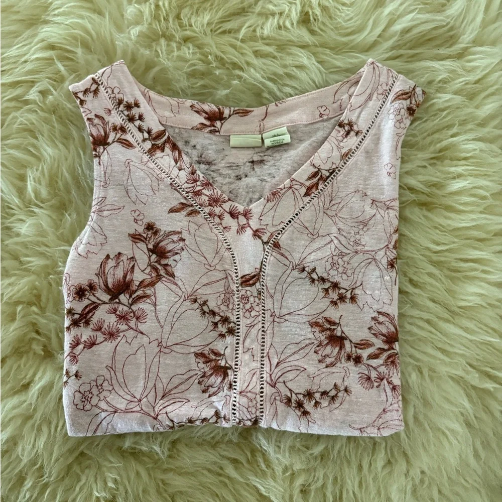 Lucy & Laurel Pink Floral Tank Top - Picture 4 of 5